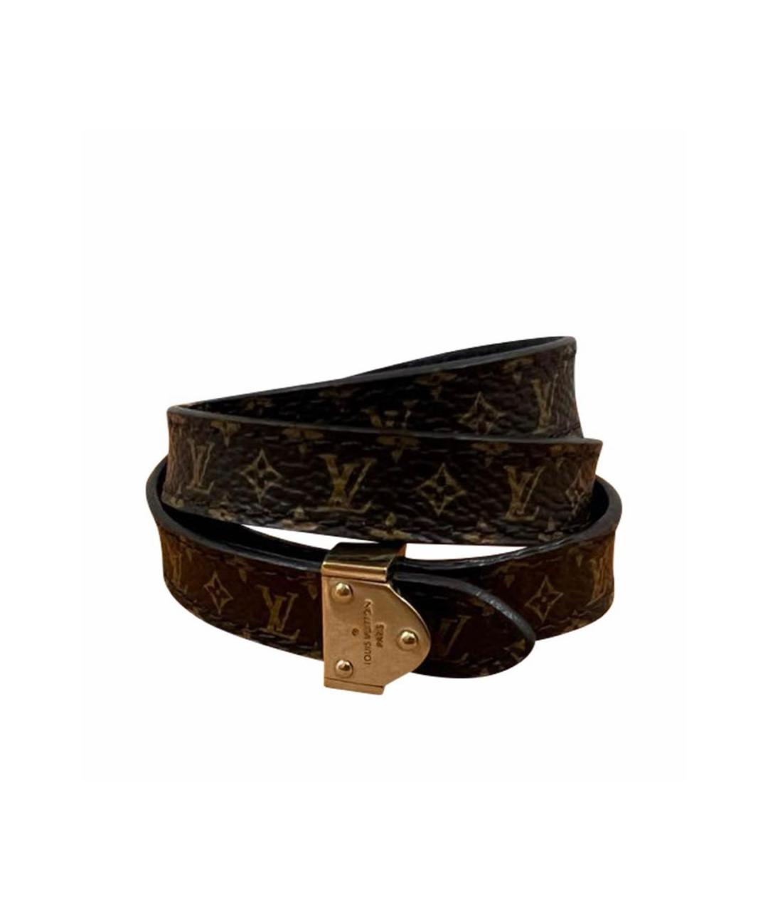 LOUIS VUITTON Коричневый кожаный браслет, фото 1