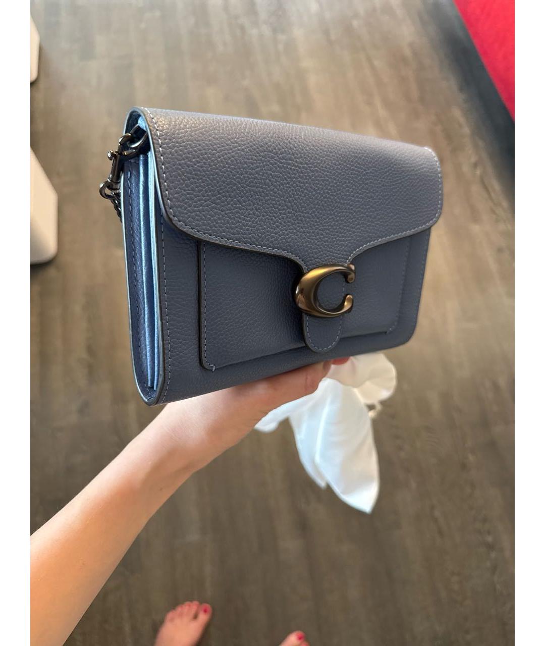 COACH Синяя кожаная сумка через плечо, фото 2
