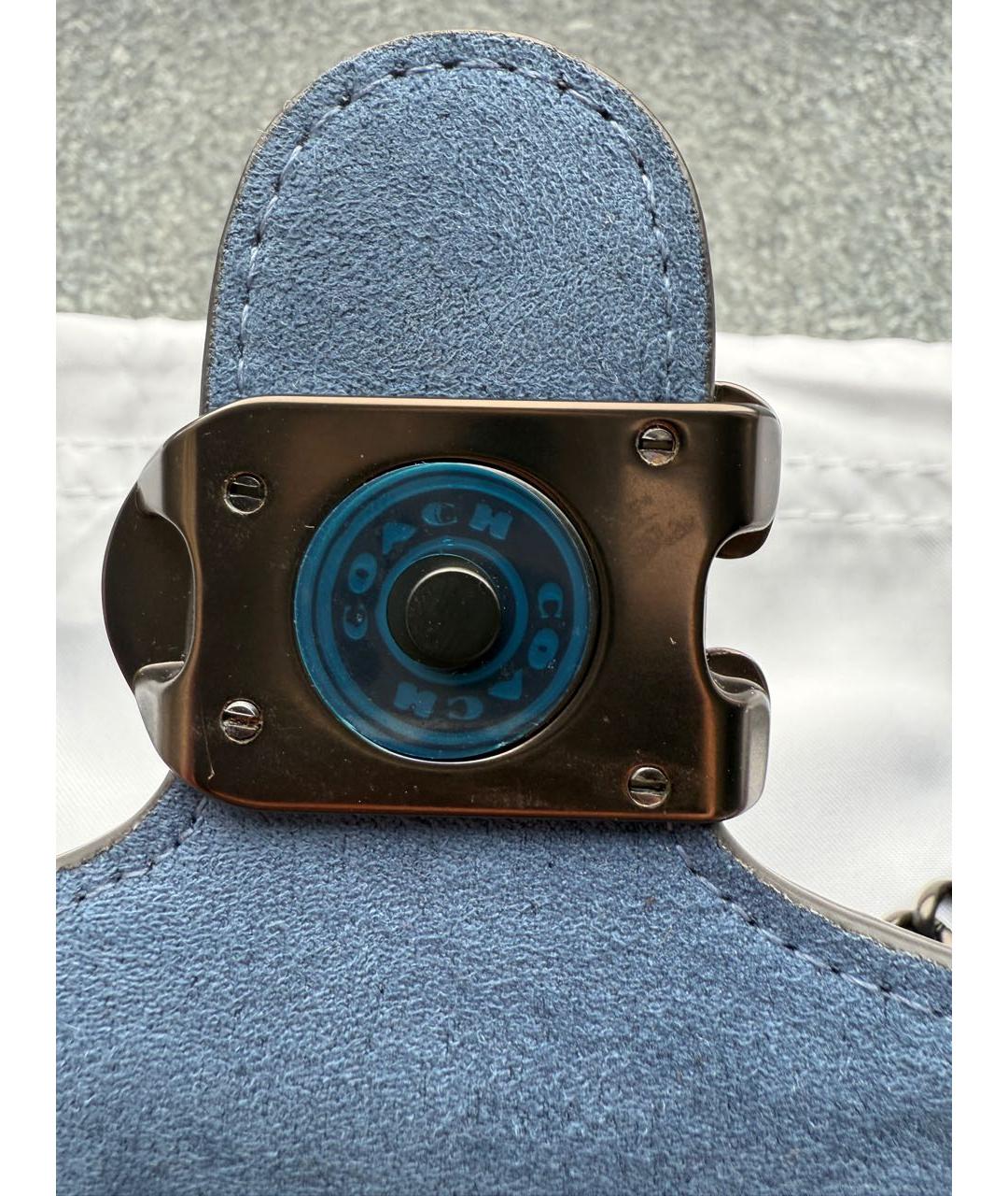 COACH Синяя кожаная сумка через плечо, фото 4