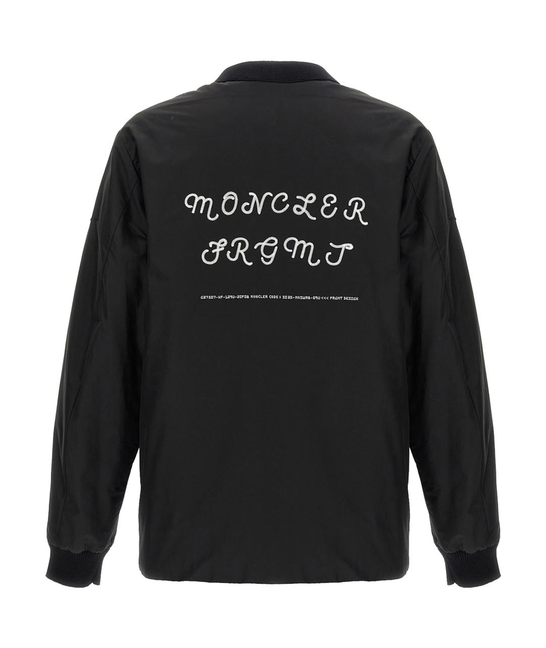 MONCLER Черная синтетическая куртка, фото 2