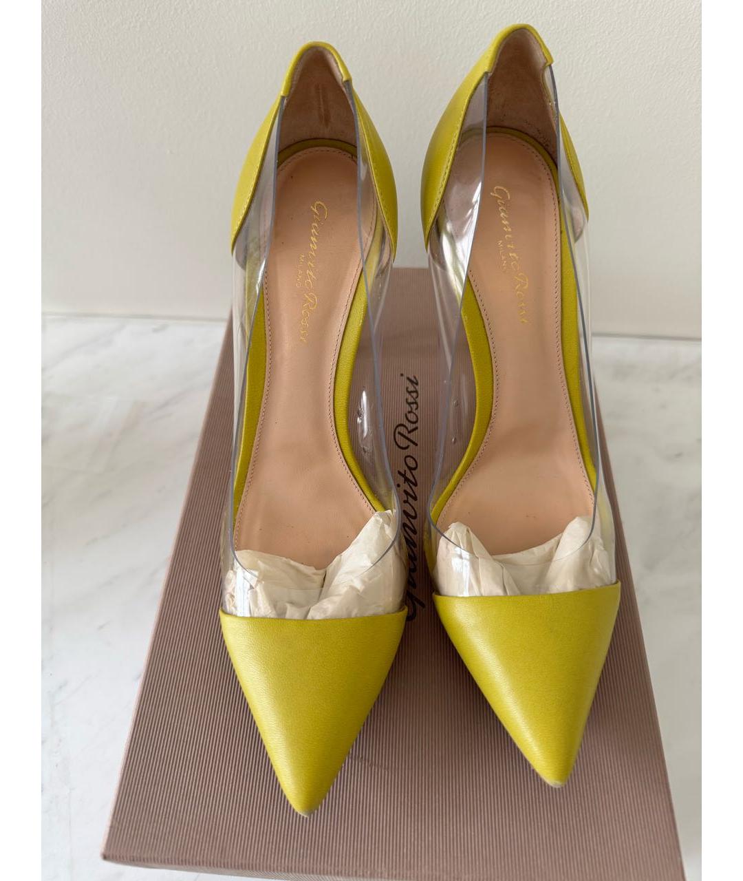 GIANVITO ROSSI Желтые кожаные туфли, фото 2