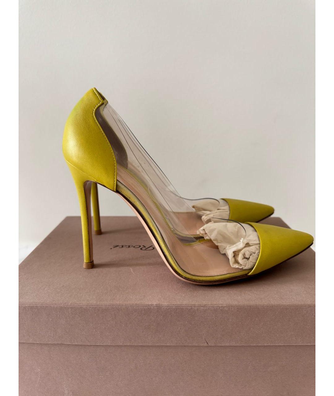 GIANVITO ROSSI Желтые кожаные туфли, фото 7