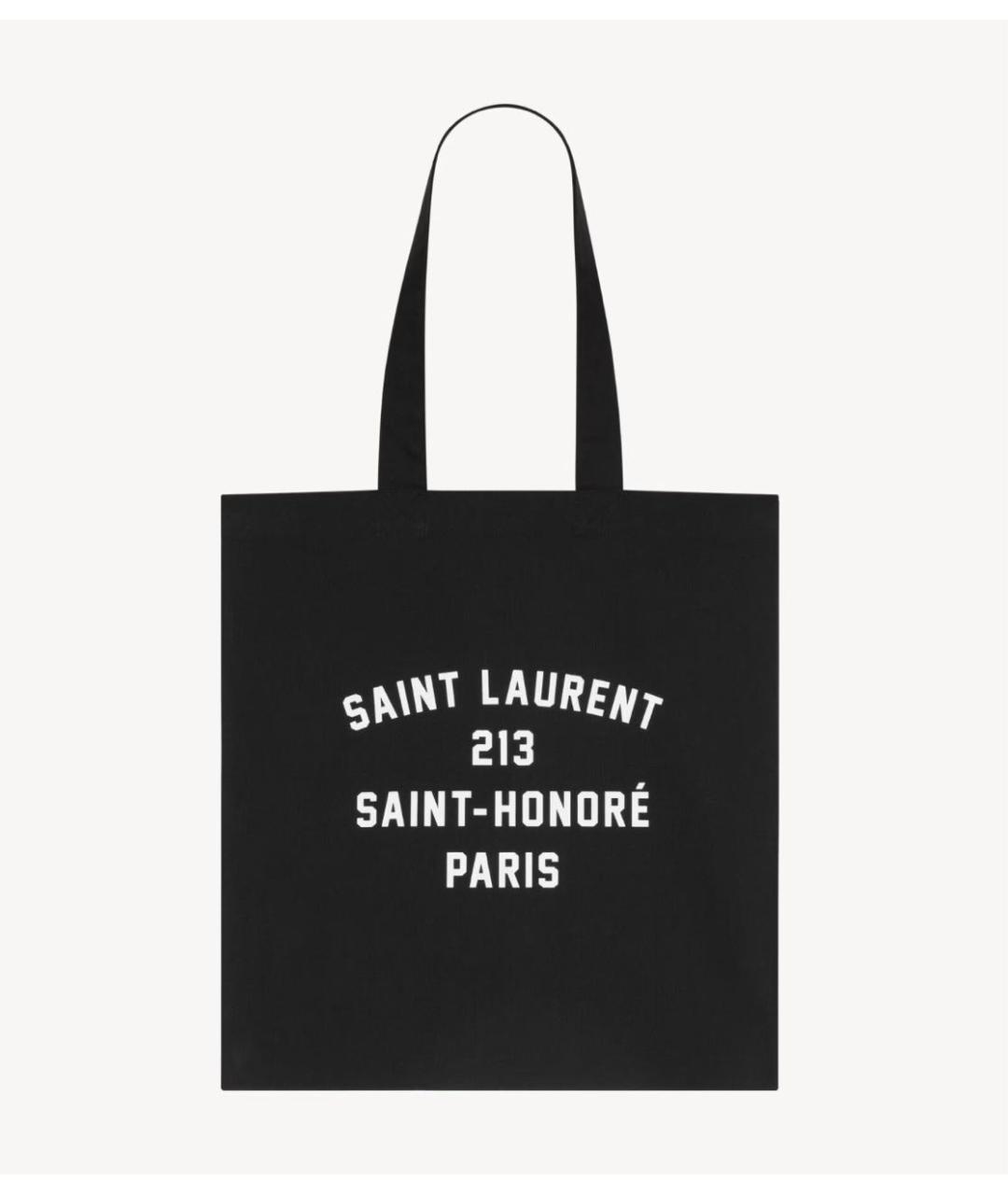 SAINT LAURENT Черная хлопковая сумка тоут, фото 4