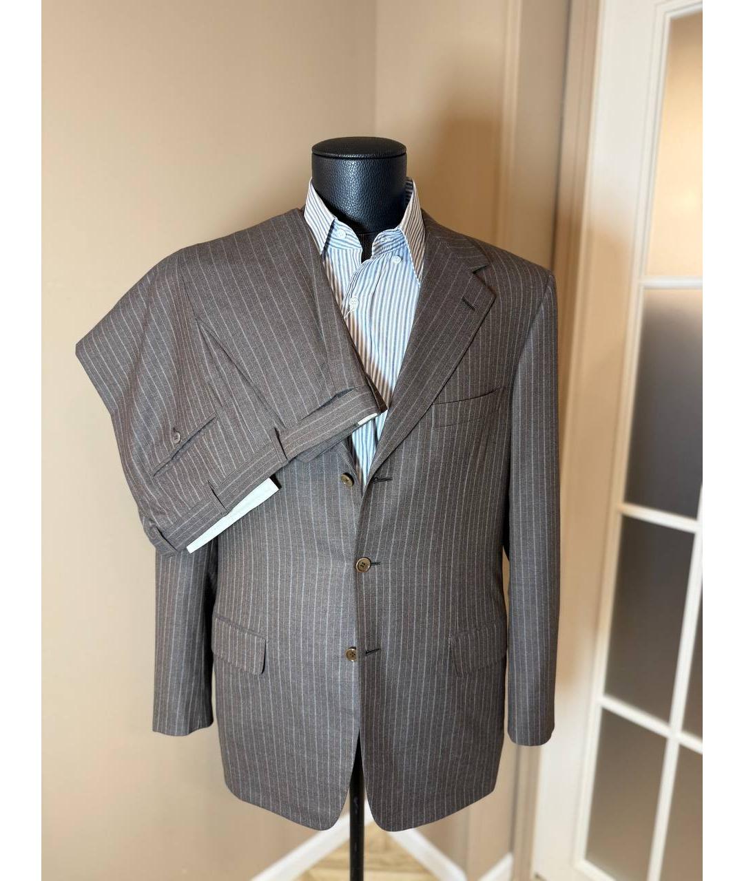 BRIONI Коричневый классический костюм, фото 3