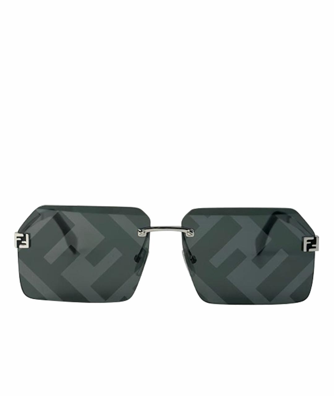 FENDI Черные металлические солнцезащитные очки, фото 1