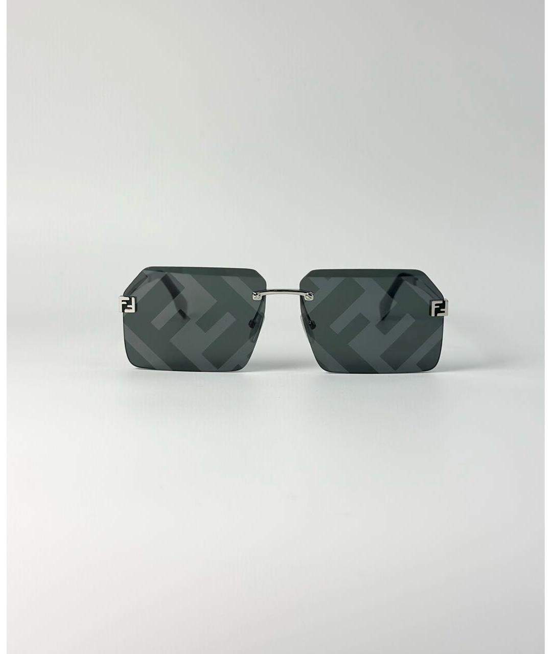 FENDI Черные металлические солнцезащитные очки, фото 4