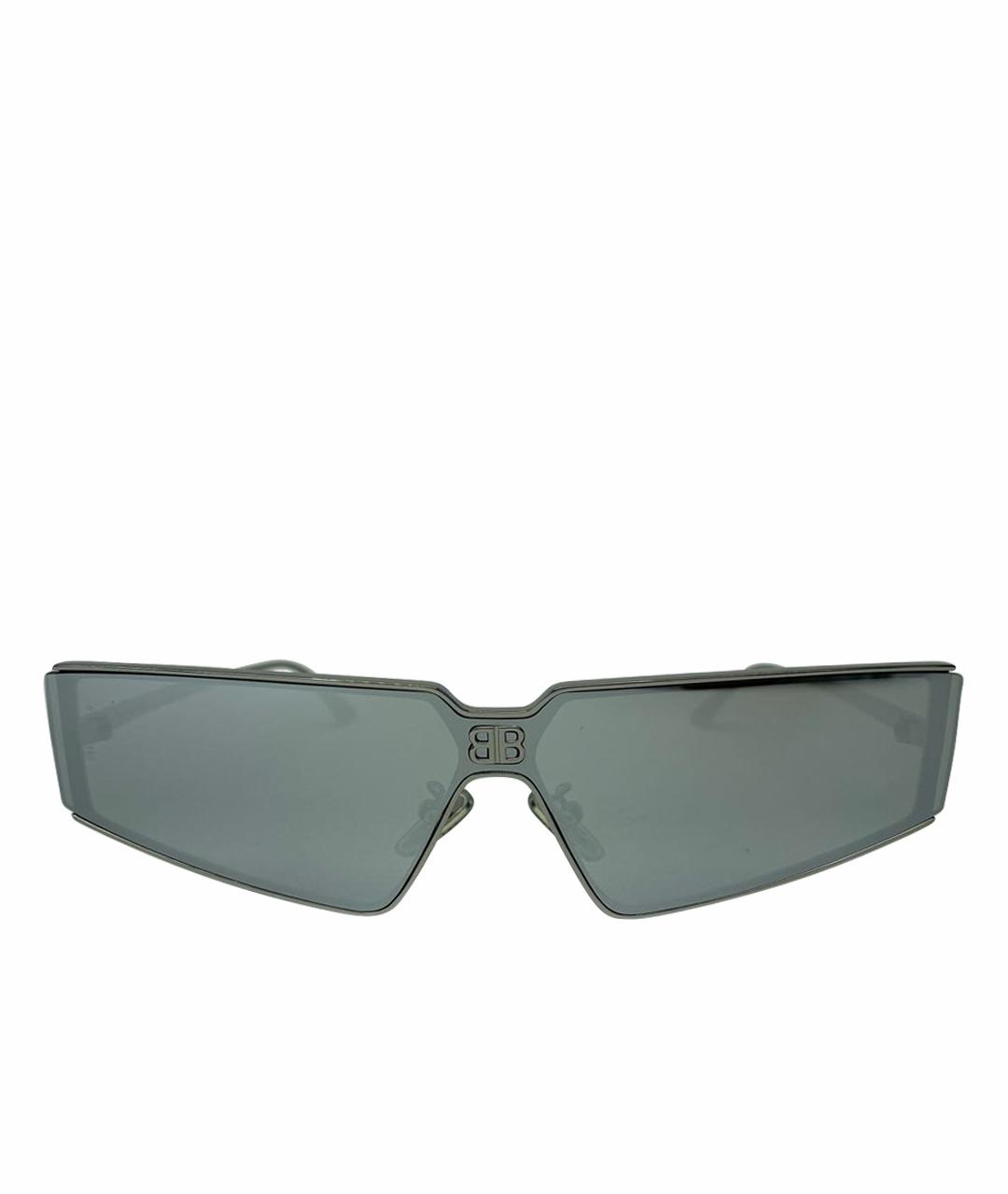 BALENCIAGA Серебряные металлические солнцезащитные очки, фото 1