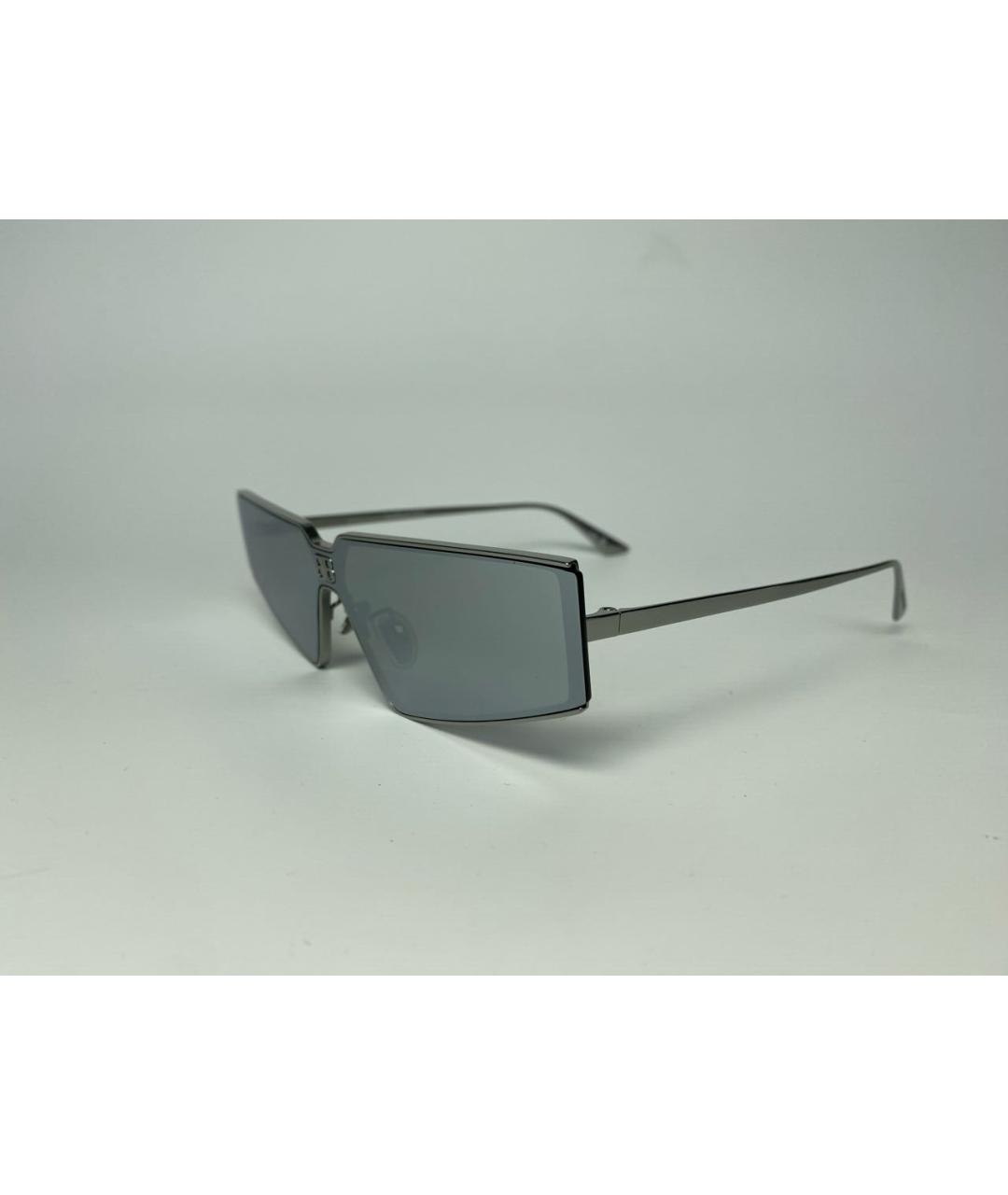 BALENCIAGA Серебряные металлические солнцезащитные очки, фото 2