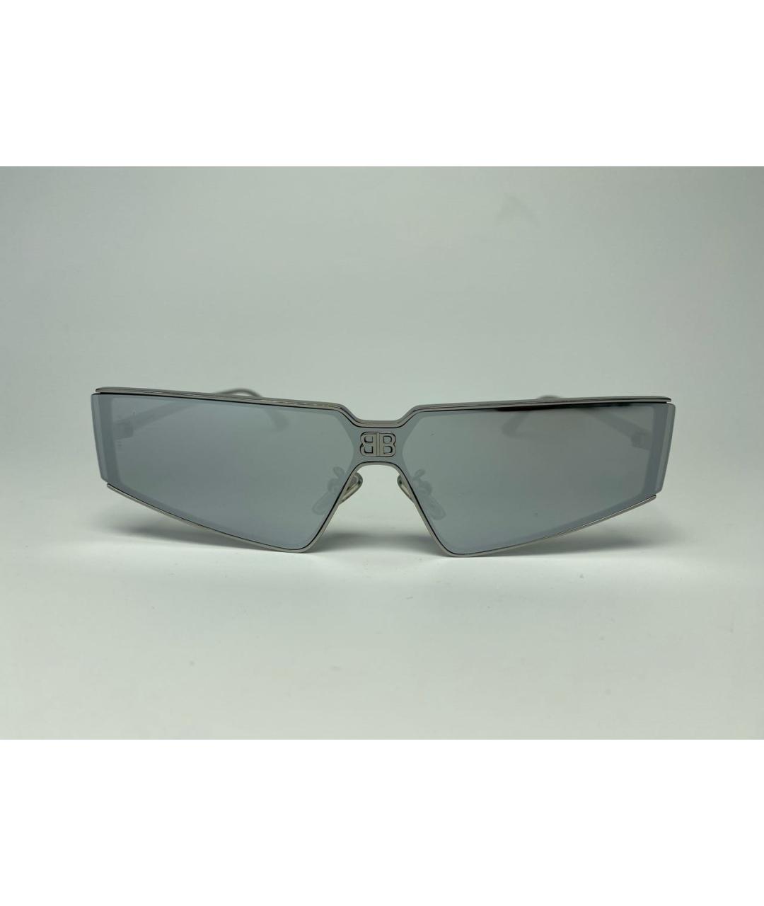 BALENCIAGA Серебряные металлические солнцезащитные очки, фото 4