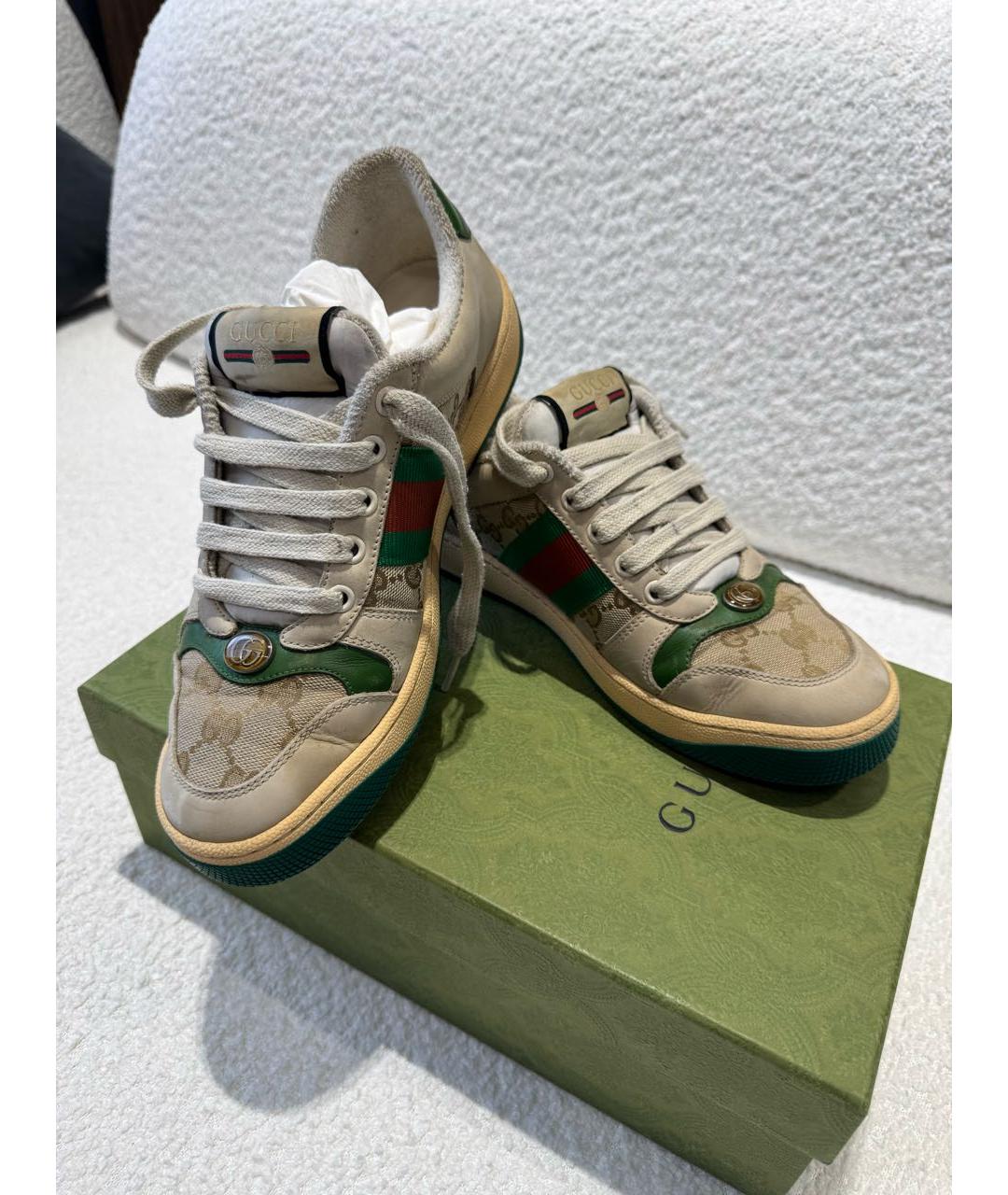 GUCCI Бежевые кеды, фото 7