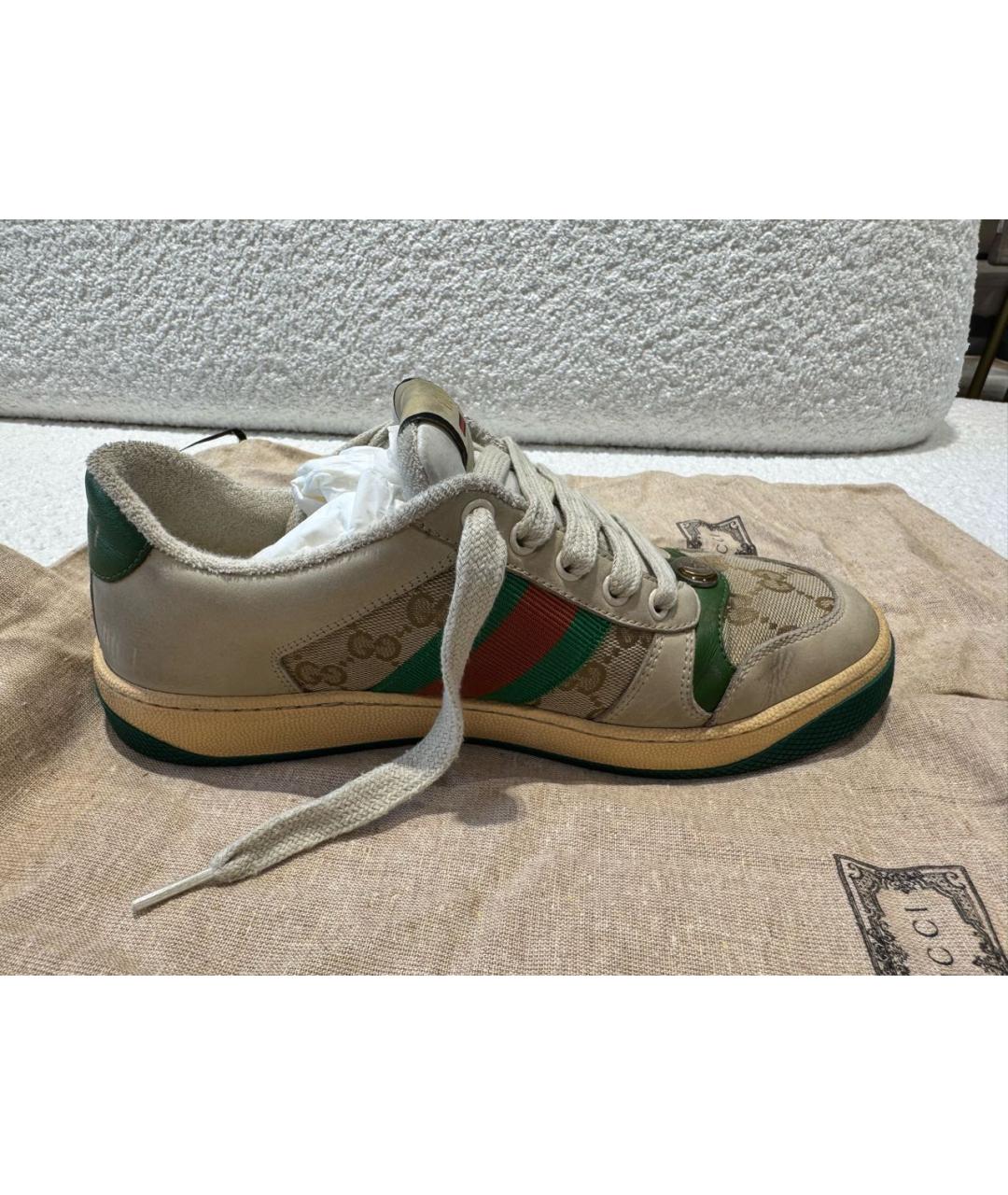 GUCCI Бежевые кеды, фото 6