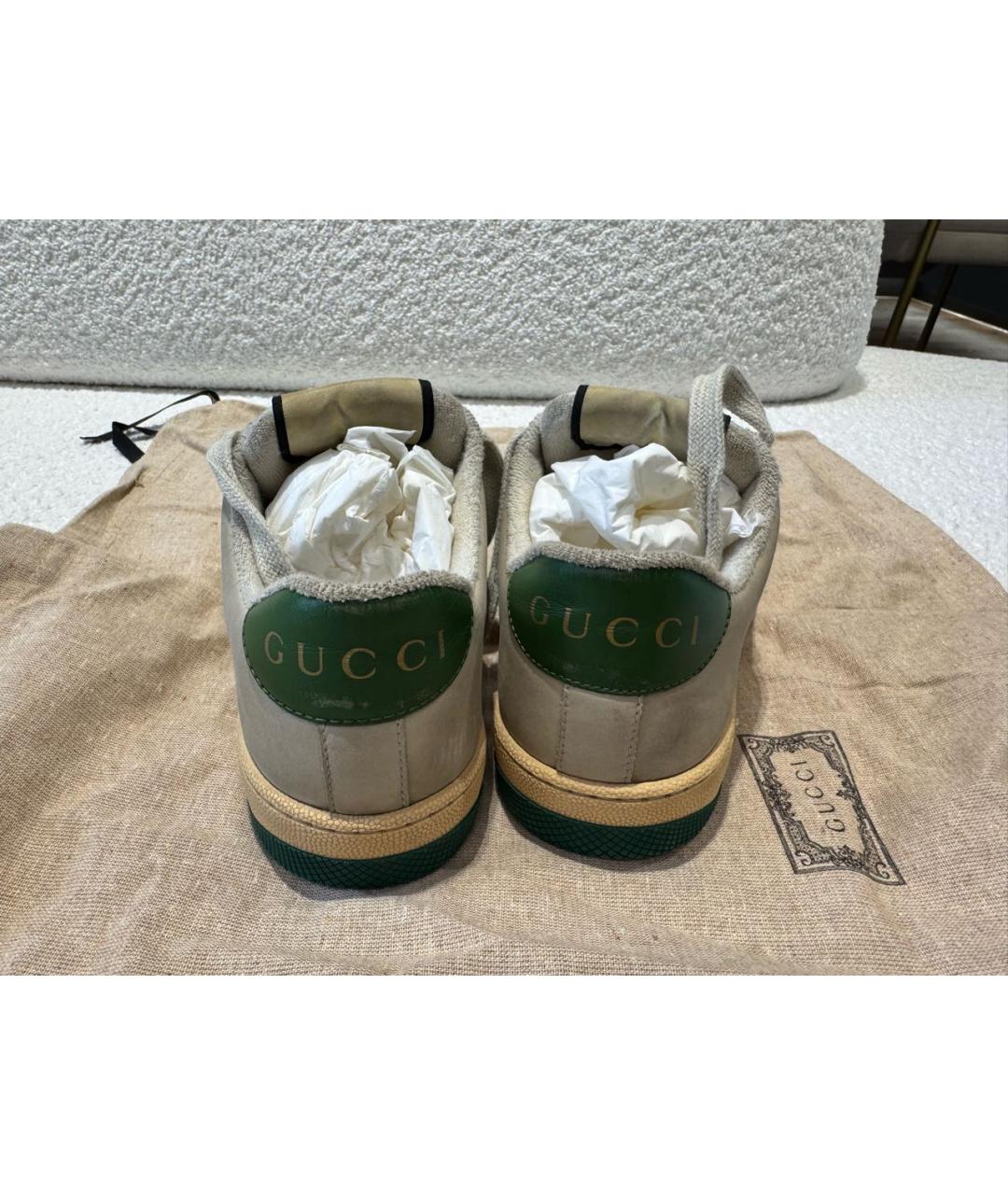 GUCCI Бежевые кеды, фото 4