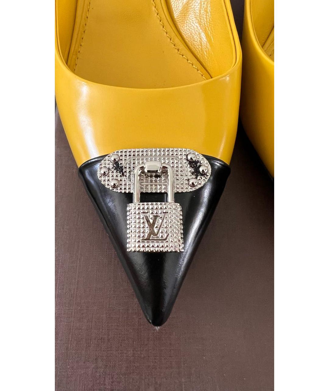 LOUIS VUITTON Желтые кожаные туфли, фото 5