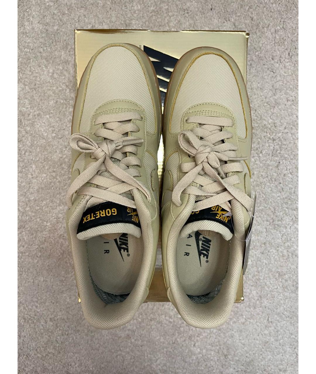 NIKE Горчичные кожаные низкие кроссовки / кеды, фото 3