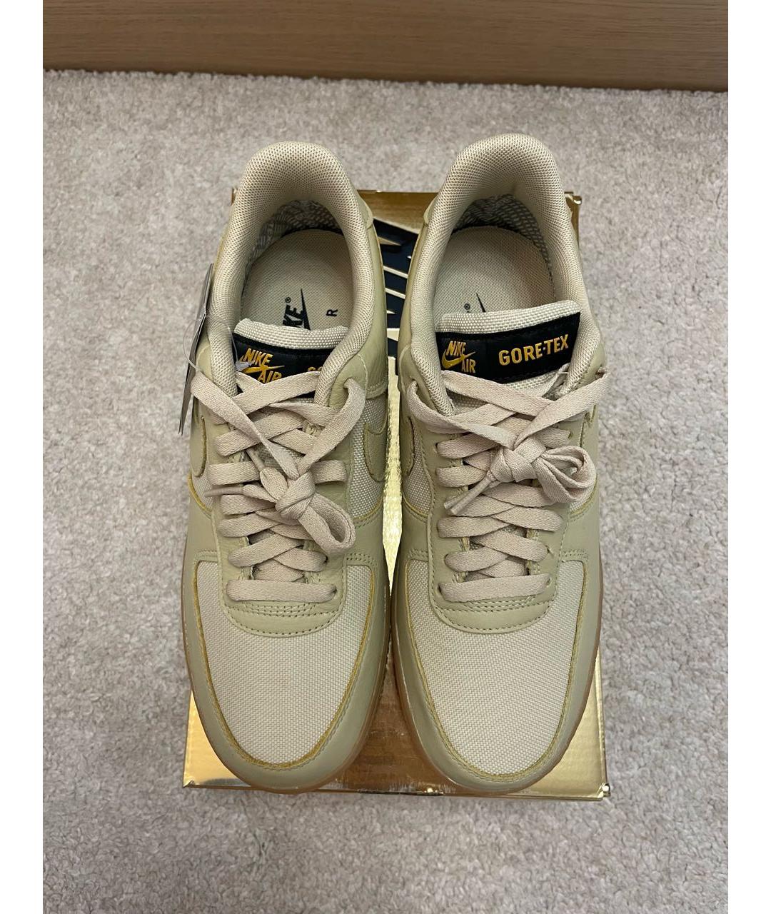 NIKE Горчичные кожаные низкие кроссовки / кеды, фото 2