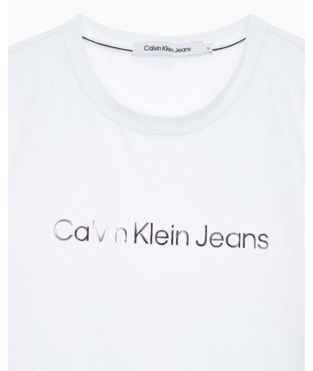 CALVIN KLEIN JEANS Белая хлопковая футболка, фото 3