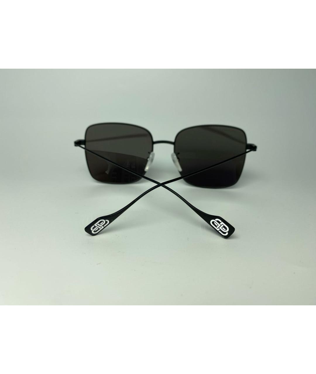 BALENCIAGA Черные металлические солнцезащитные очки, фото 2