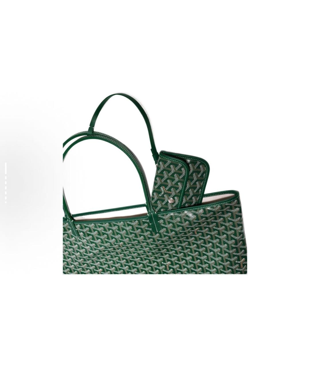 GOYARD Зеленая сумка тоут из искусственной кожи, фото 4