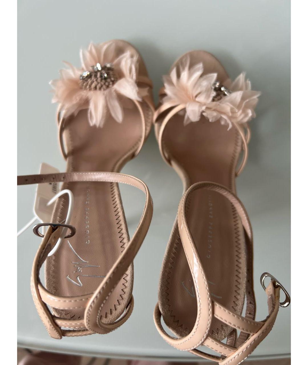 GIUSEPPE ZANOTTI DESIGN Коралловые кожаные босоножки, фото 3