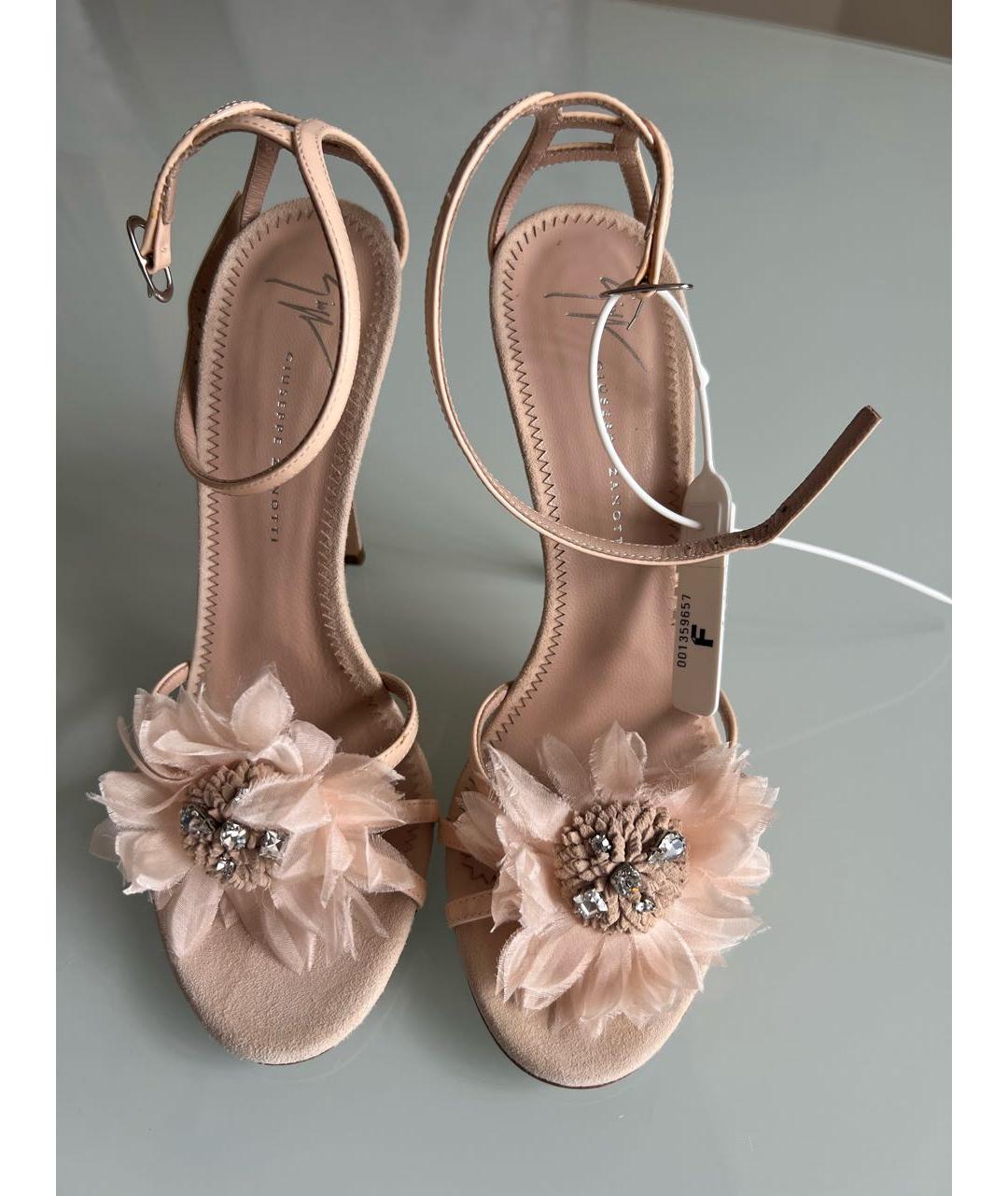 GIUSEPPE ZANOTTI DESIGN Коралловые кожаные босоножки, фото 2