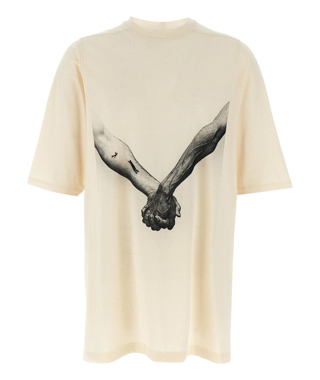 RICK OWENS Бежевая хлопковая футболка, фото 1