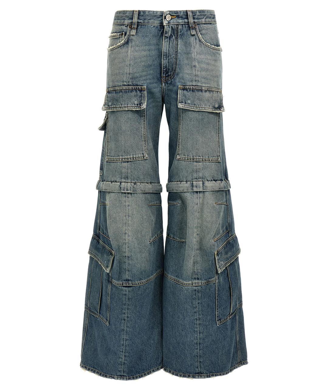 BALENCIAGA Синие хлопковые прямые джинсы, фото 1