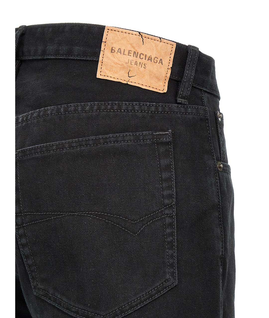 BALENCIAGA Черные хлопковые прямые джинсы, фото 4