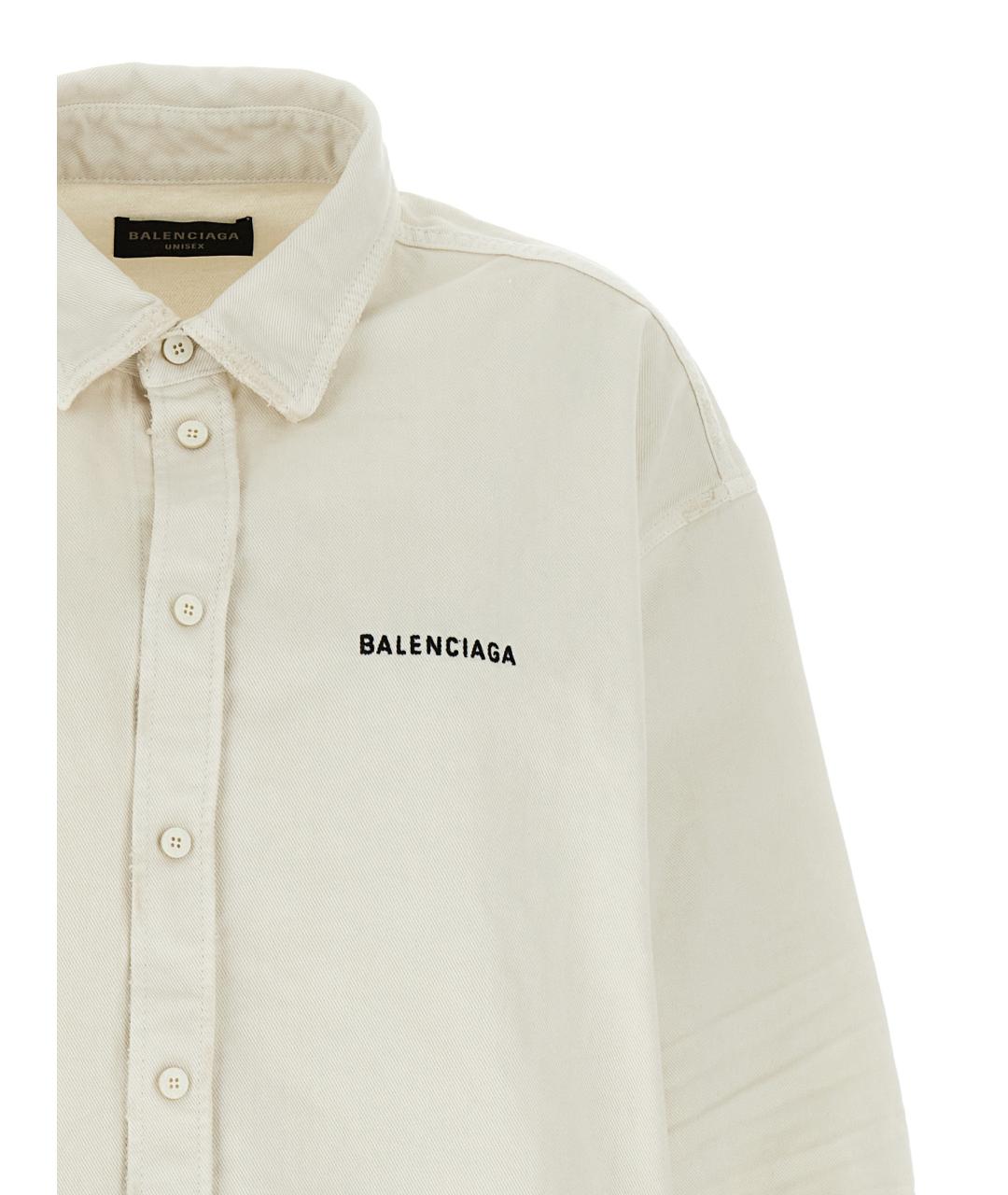 BALENCIAGA Белая хлопковая рубашка, фото 3