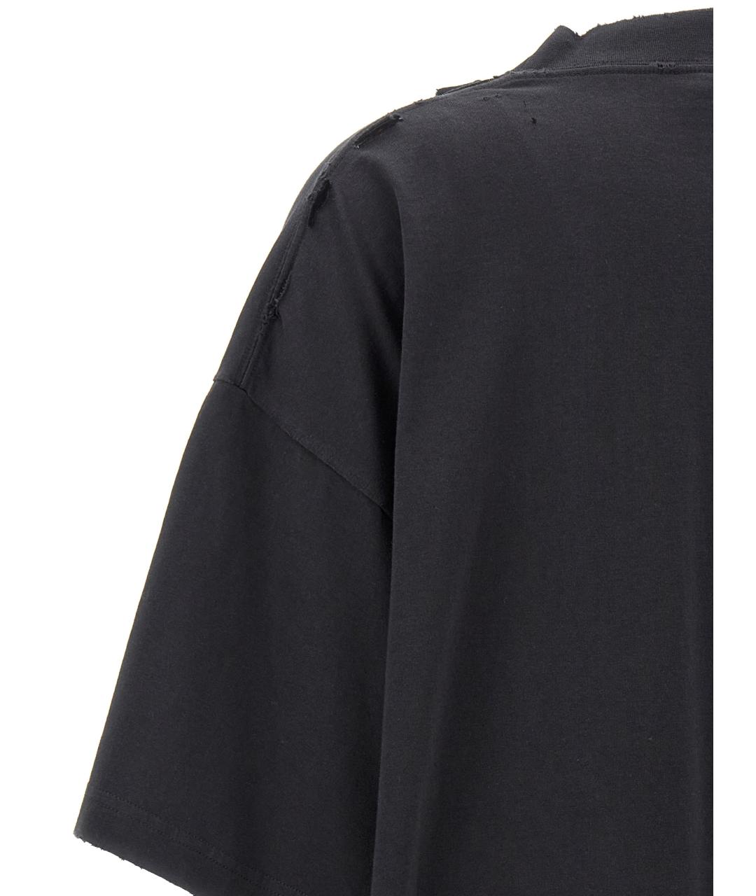 BALENCIAGA Черная хлопковая футболка, фото 4