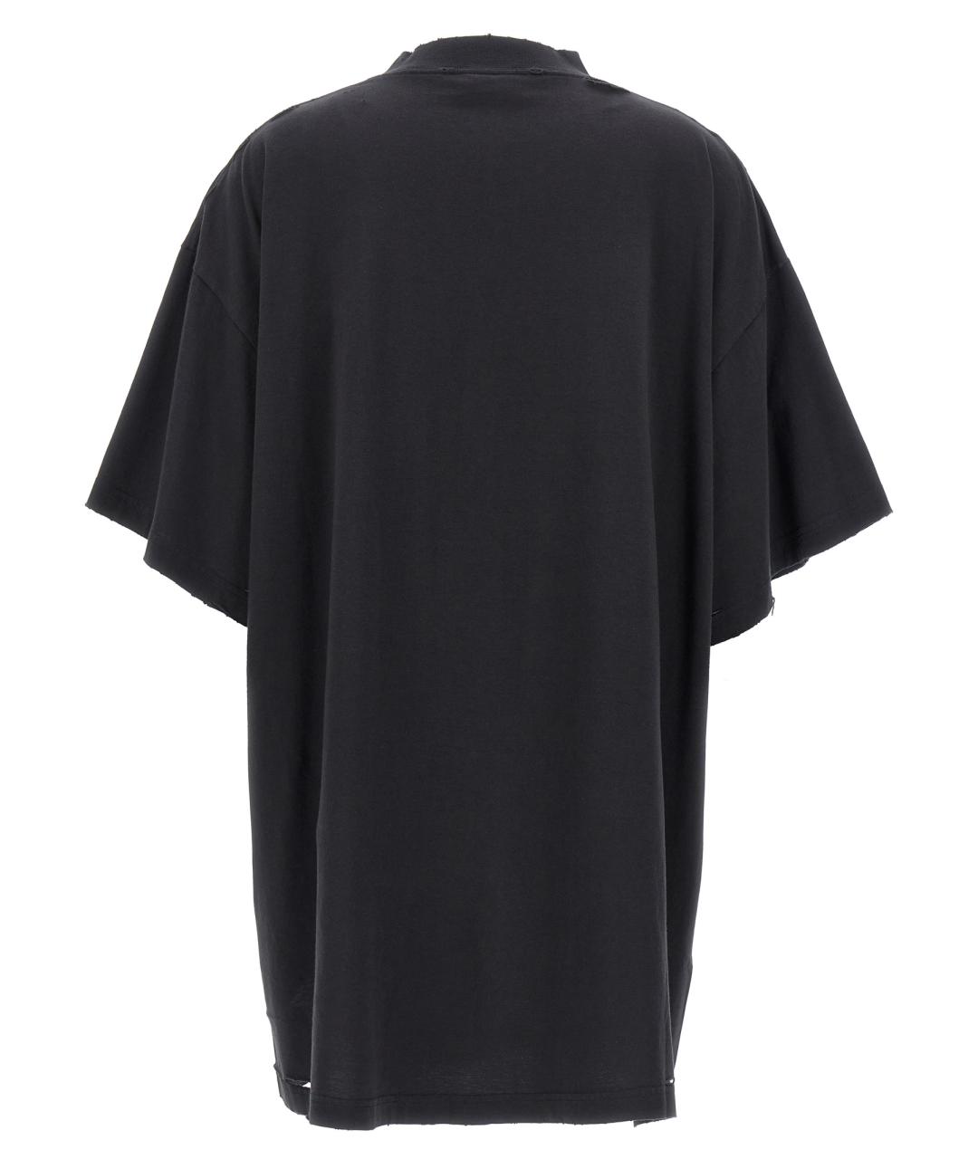 BALENCIAGA Черная хлопковая футболка, фото 2