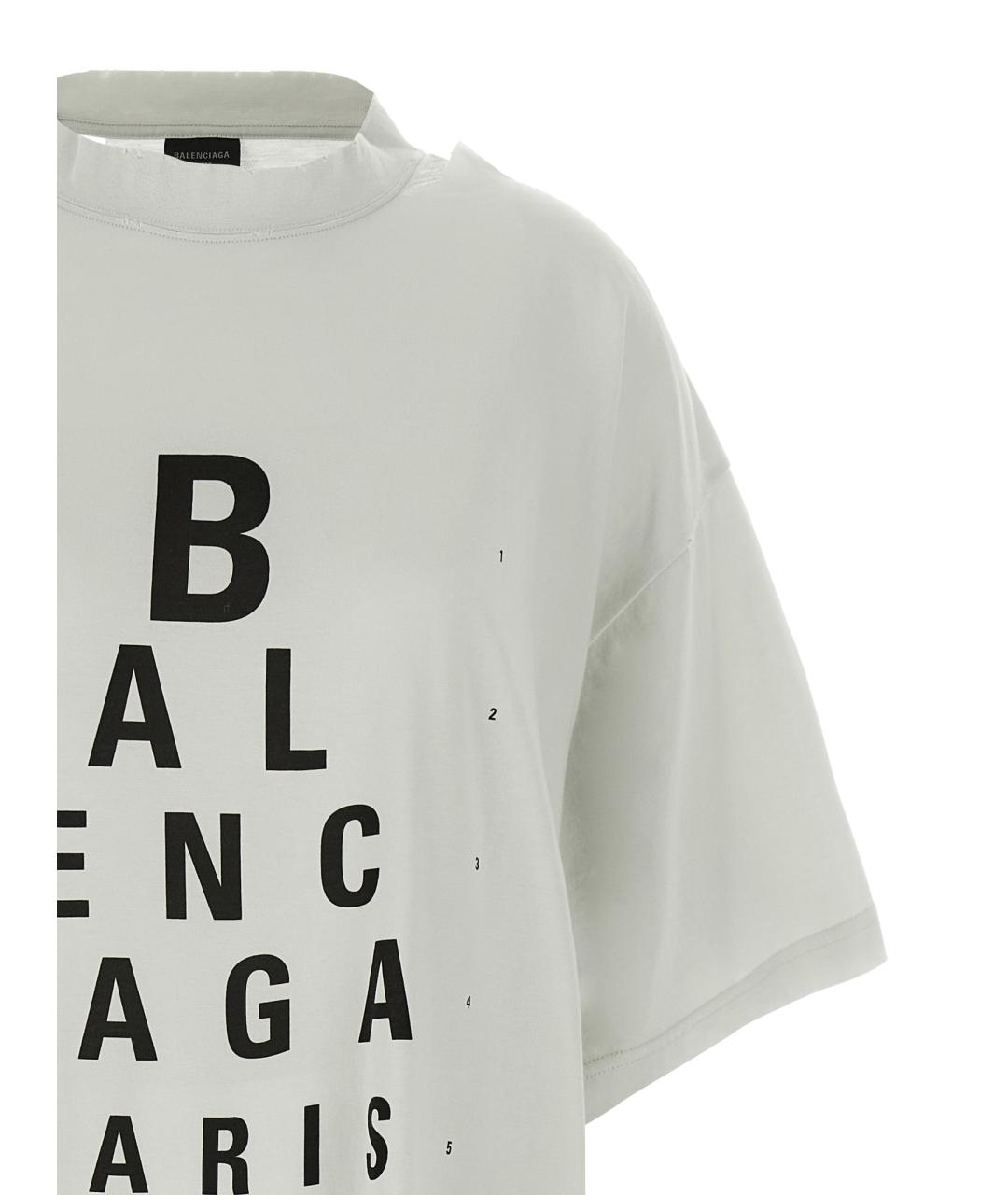 BALENCIAGA Белая хлопковая футболка, фото 3