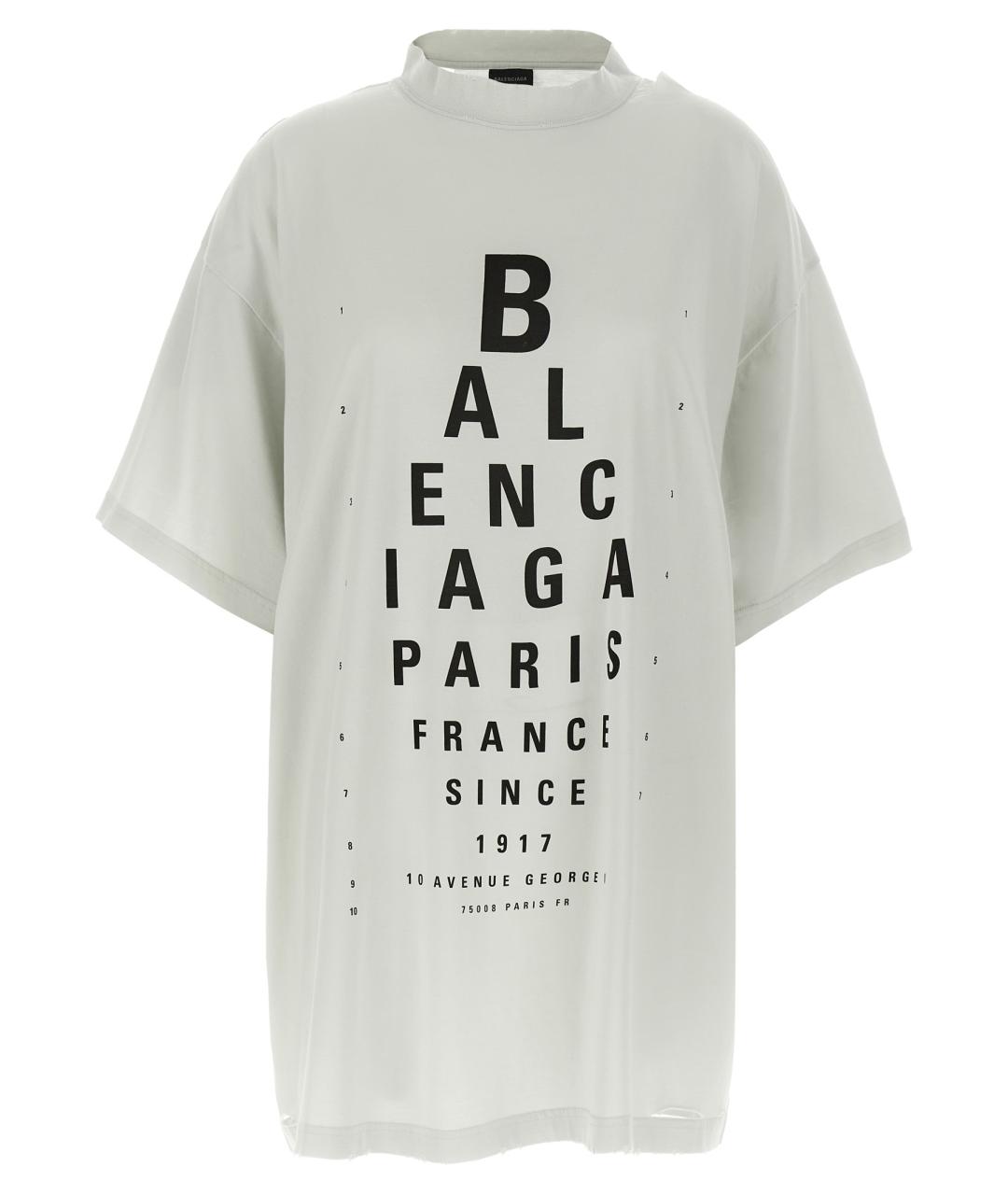 BALENCIAGA Белая хлопковая футболка, фото 1