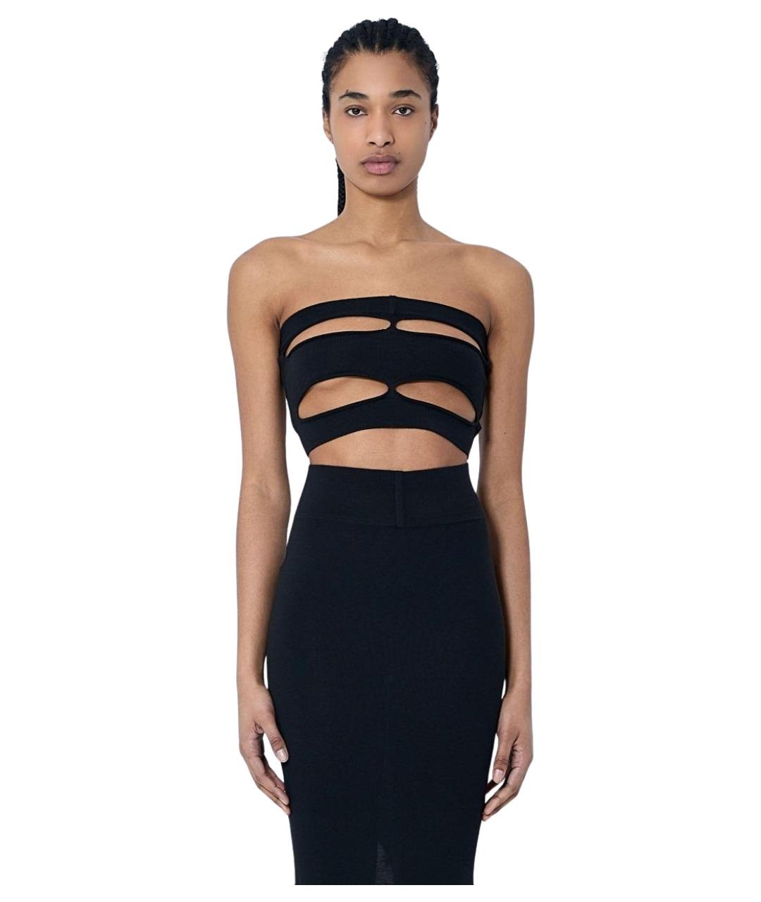 RICK OWENS Черная шерстяная майка, фото 4