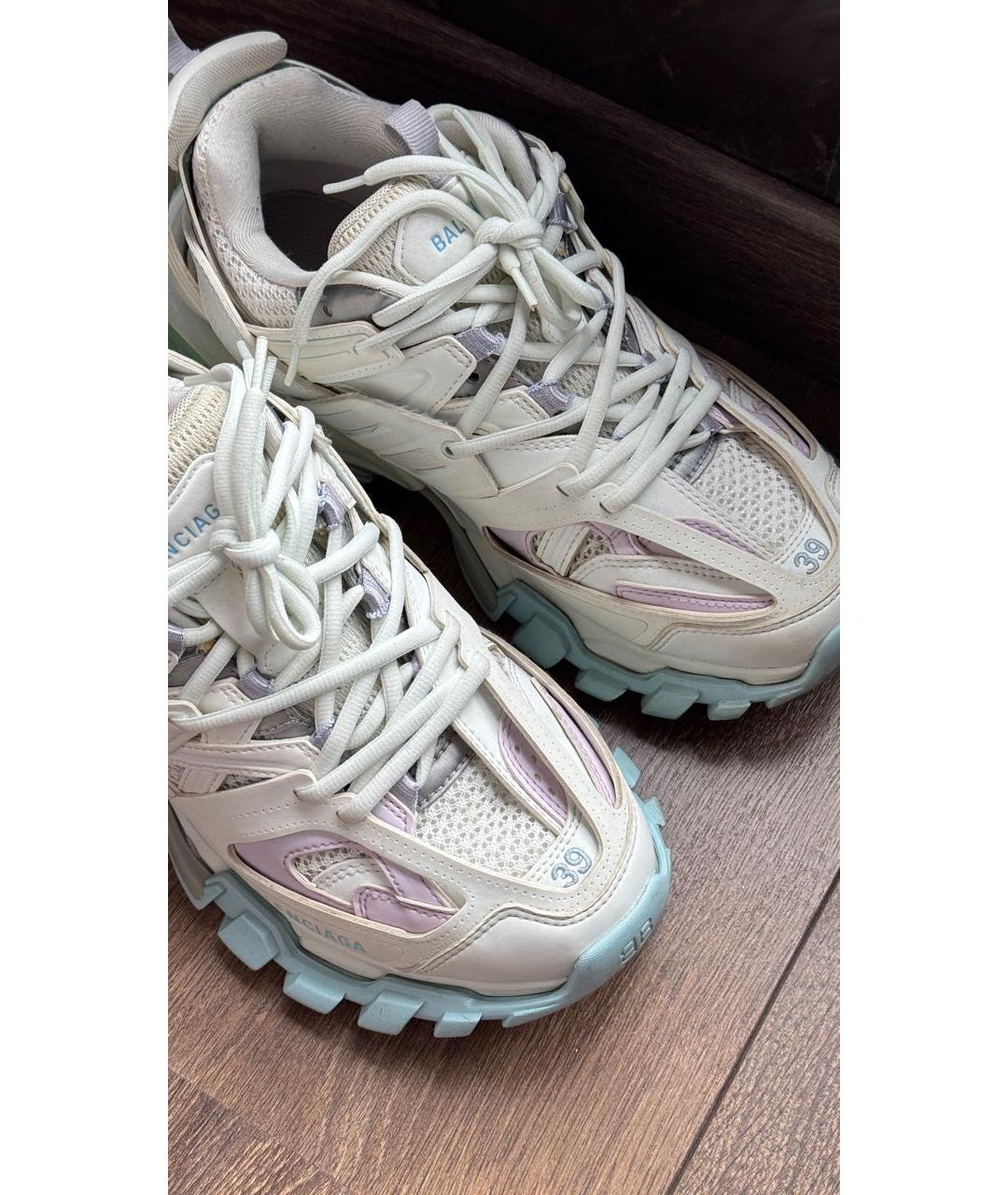 BALENCIAGA Белые кожаные кроссовки, фото 2