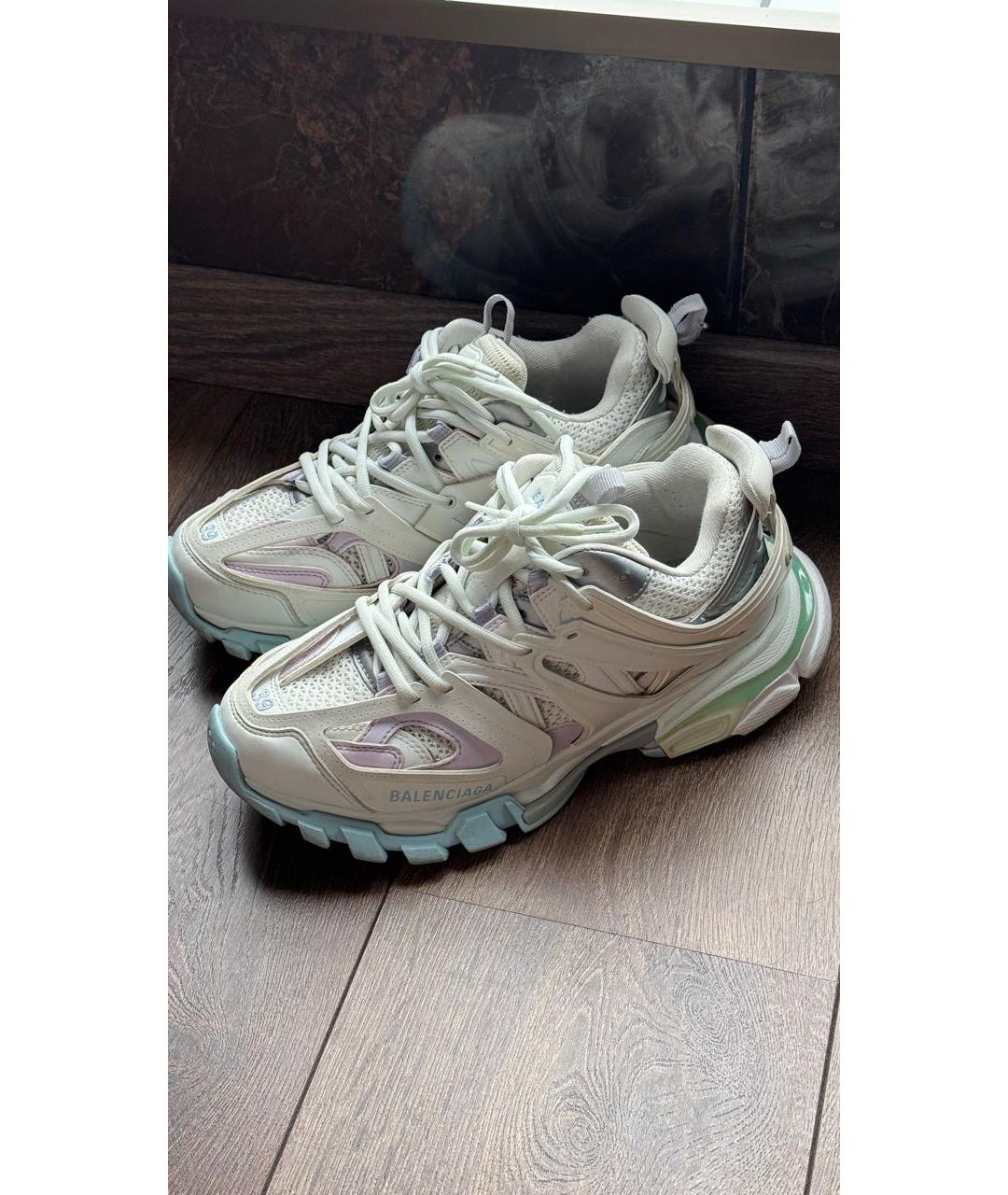 BALENCIAGA Белые кожаные кроссовки, фото 8