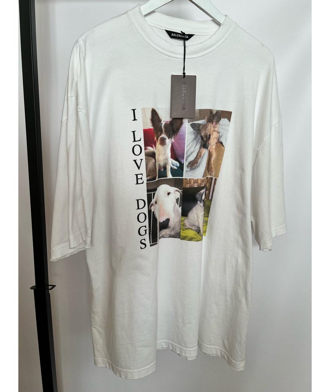BALENCIAGA Белая хлопковая футболка, фото 2