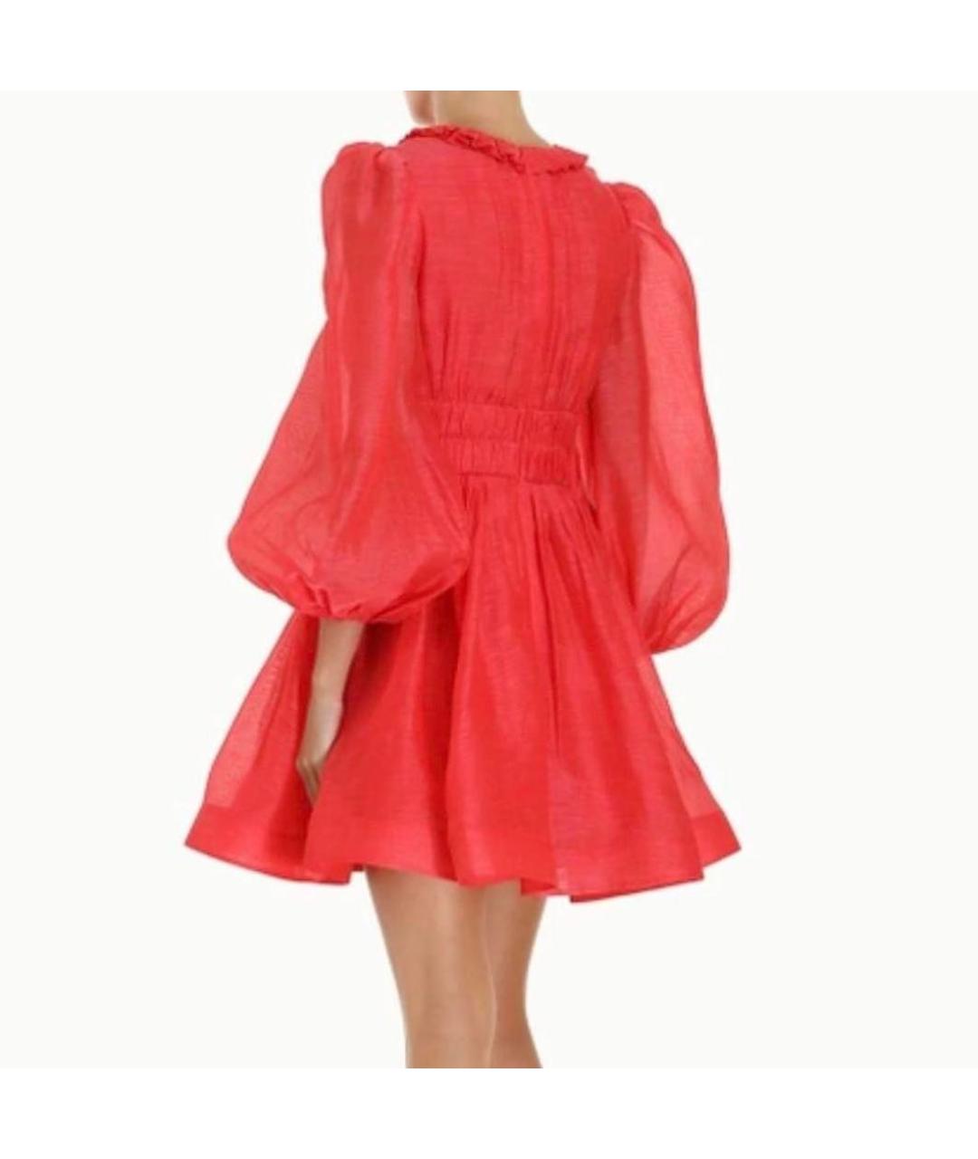 ZIMMERMANN Красное льняное повседневное платье, фото 3