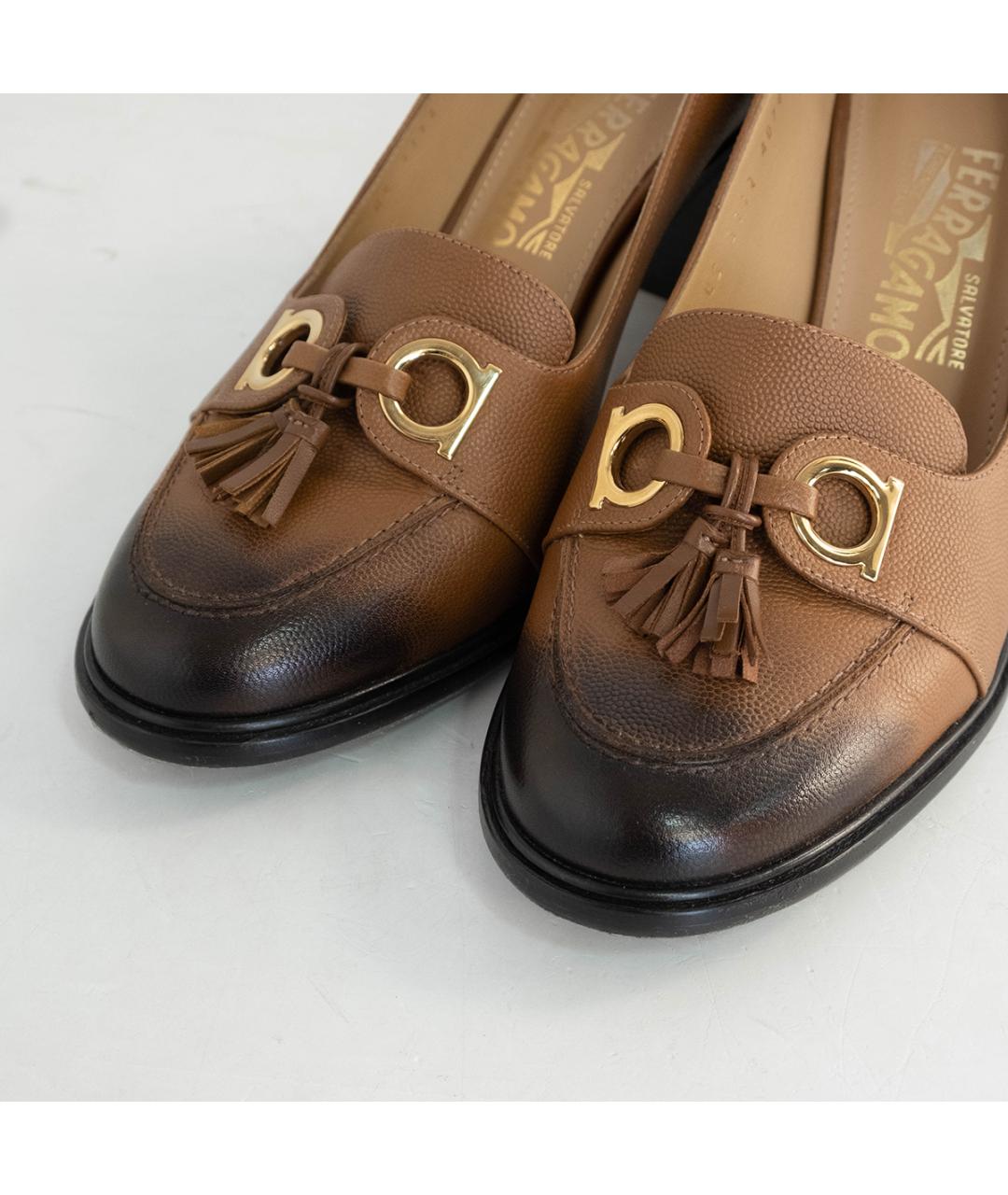 FERRAGAMO Коричневые кожаные туфли, фото 3
