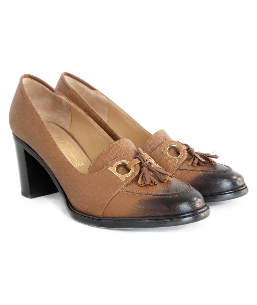 FERRAGAMO Коричневые кожаные туфли, фото 2