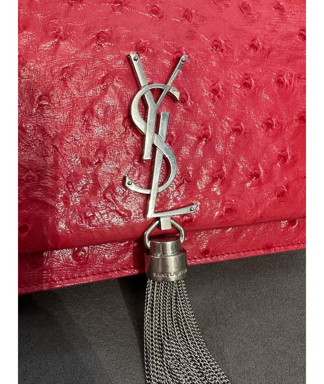 SAINT LAURENT Розовая кожаная сумка через плечо, фото 2