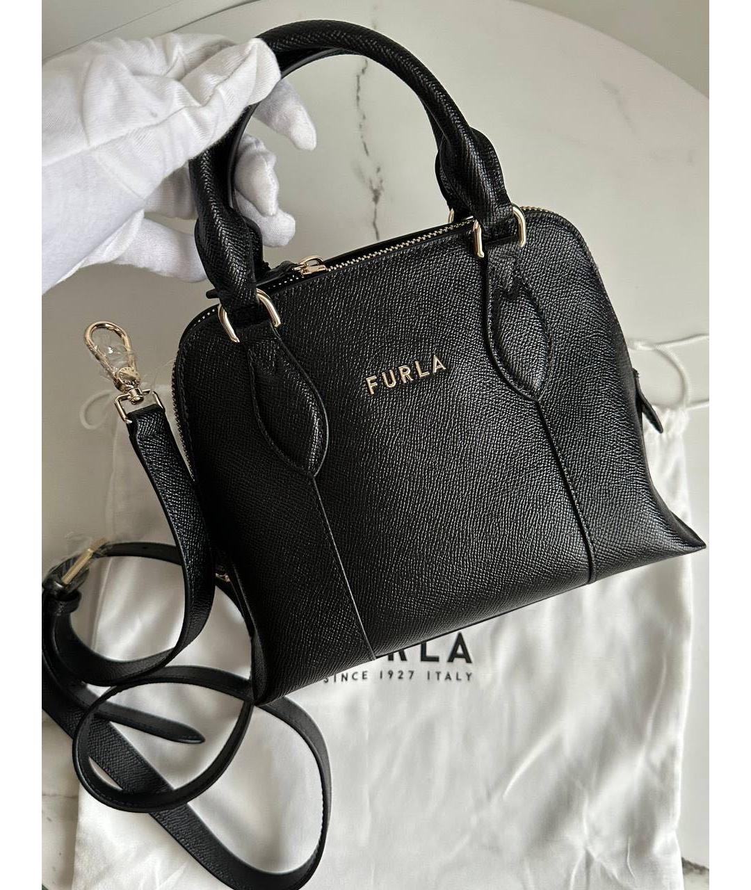 FURLA Черная кожаная сумка через плечо, фото 2