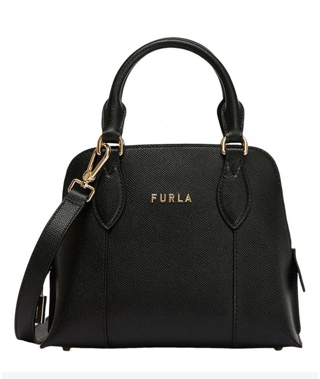 FURLA Черная кожаная сумка через плечо, фото 1