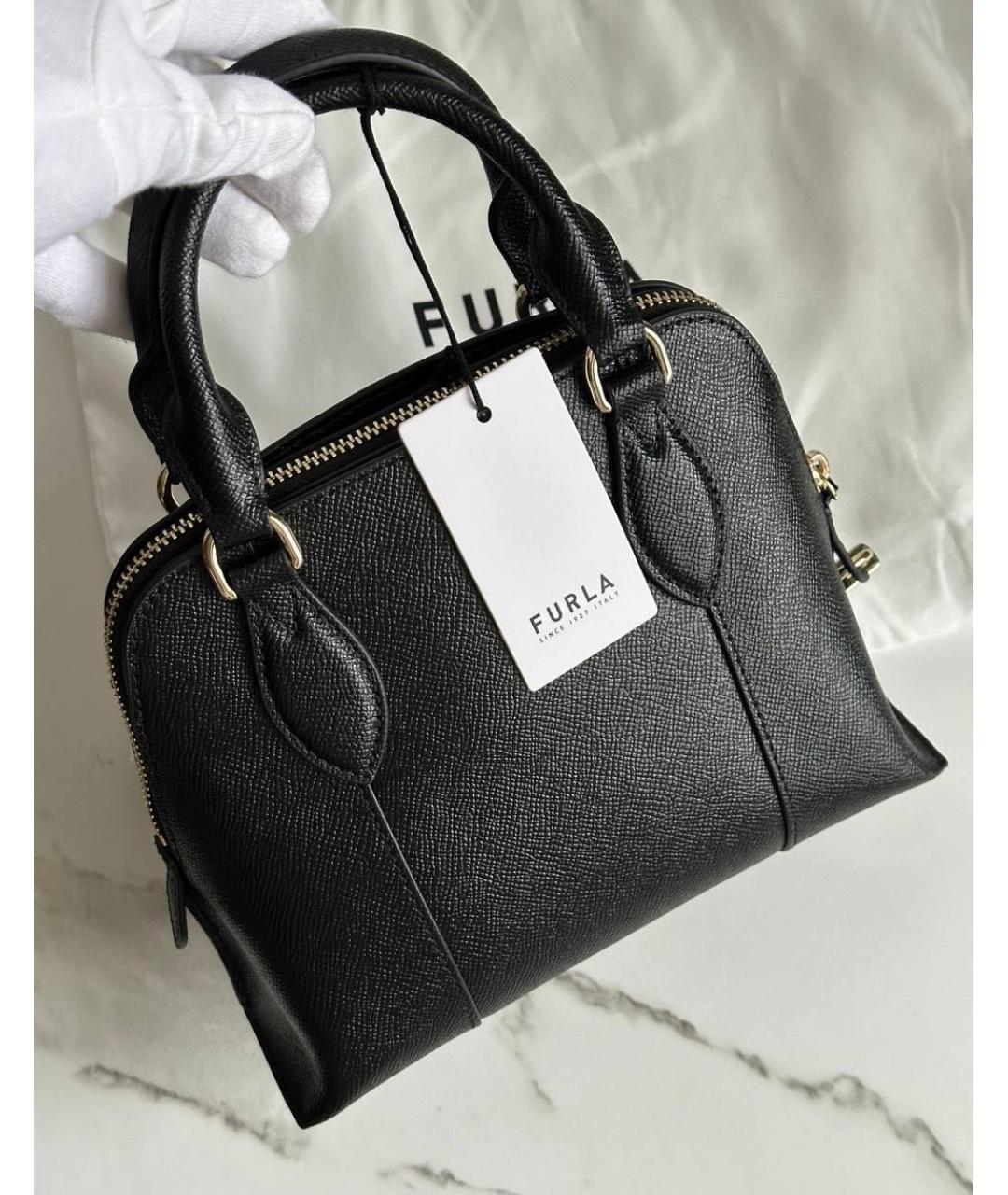 FURLA Черная кожаная сумка через плечо, фото 3