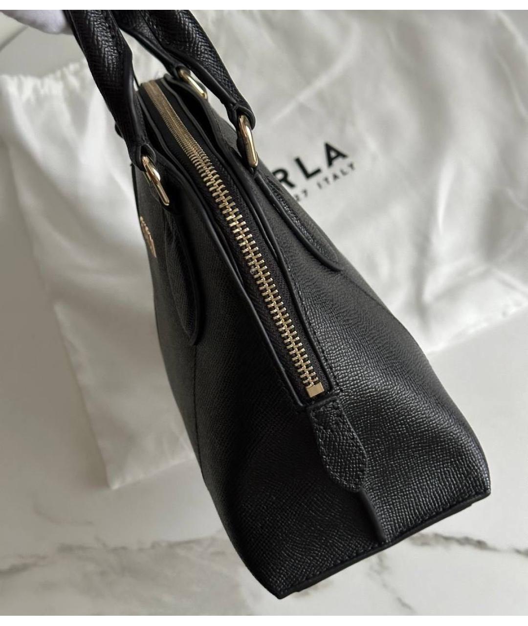 FURLA Черная кожаная сумка через плечо, фото 6