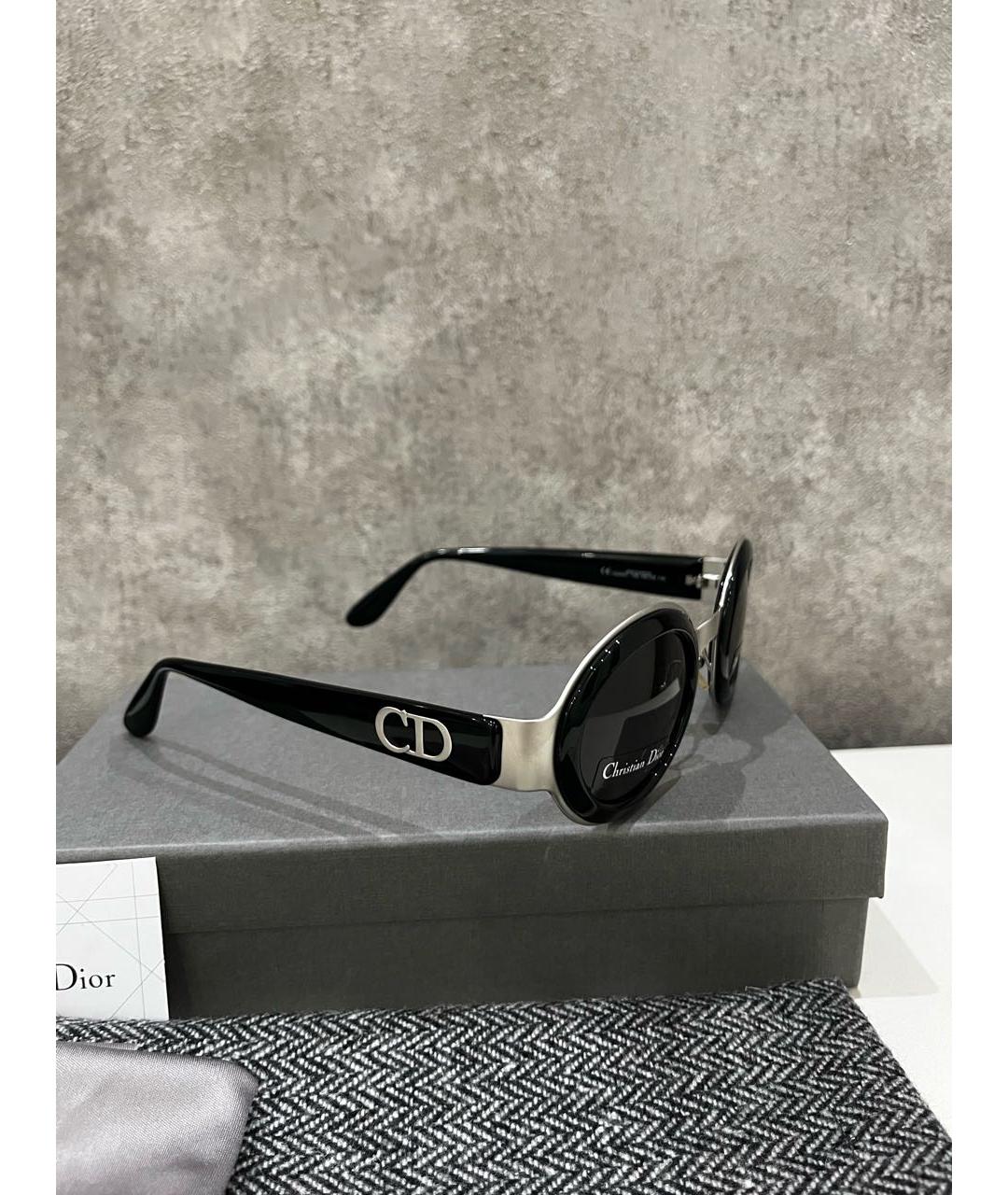 CHRISTIAN DIOR Черные металлические солнцезащитные очки, фото 2