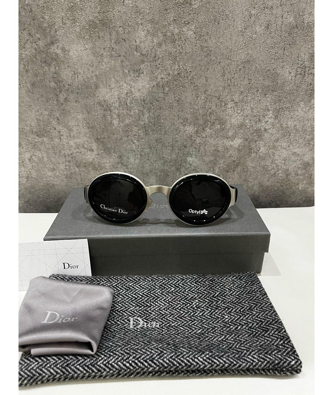 CHRISTIAN DIOR Черные металлические солнцезащитные очки, фото 5
