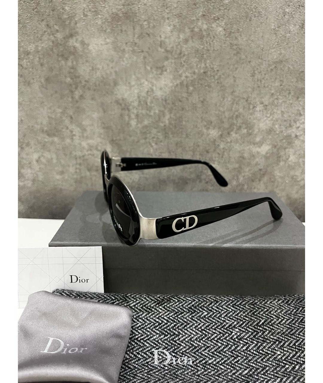 CHRISTIAN DIOR Черные металлические солнцезащитные очки, фото 3