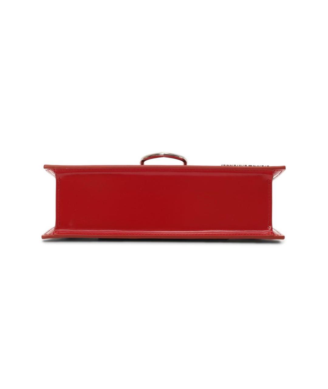 JACQUEMUS Красная сумка с короткими ручками из лакированной кожи, фото 5