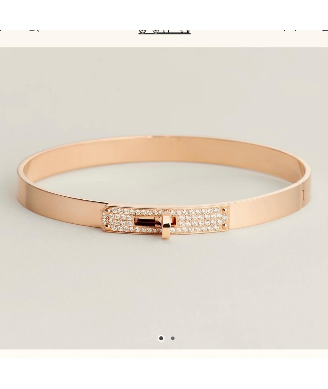 HERMES Золотой браслет из розового золота, фото 9