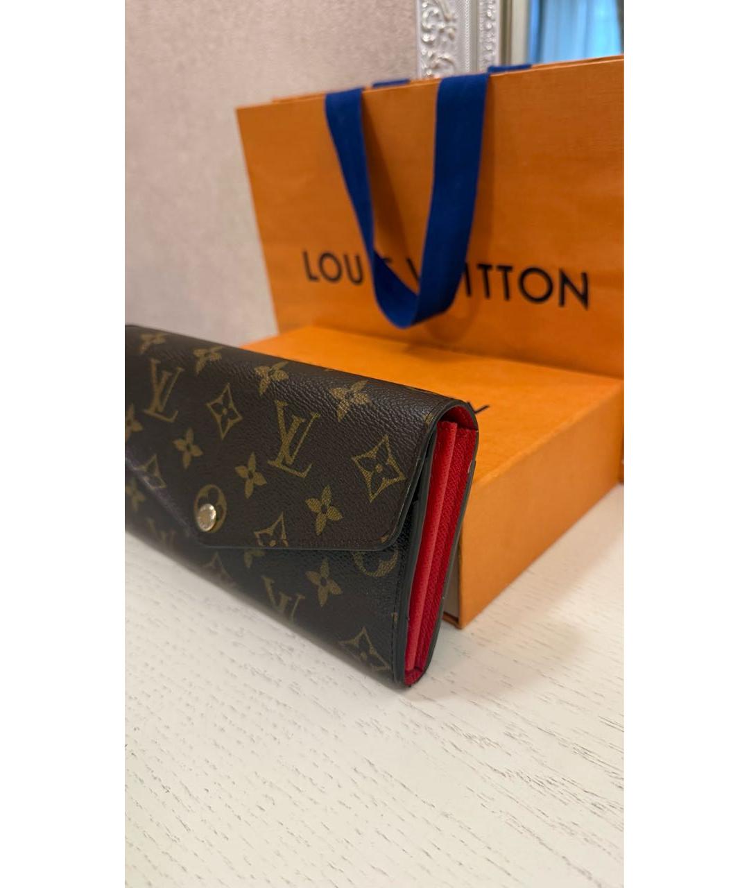 LOUIS VUITTON Коричневый кошелек, фото 6